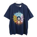 古着 未使用 Disney ディズニー ミッキーマウス プリント 半袖 Tシャツ XL ネイビー メンズ 【中古】 【PD】