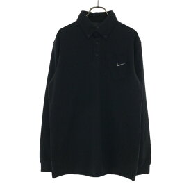 ナイキ ゴルフ 長袖 ポロシャツ M ブラック NIKE GOLF 鹿の子地 メンズ 【中古】 【240404】 メール便可 【PD】