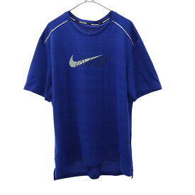 ナイキ ボーダー ランニング 半袖 ウェア L ブルー NIKE Tシャツ メンズ 【中古】 【231228】 メール便可