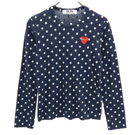 プレイコムデギャルソン 2013年 日本製 ドット 長袖 Tシャツ S ネイビー系 PLAY COMME des GARCONS ロンT レディース 【中古】 【240411】 メール便可