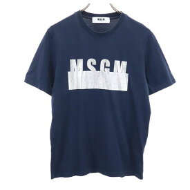 エムエスジーエム 半袖 Tシャツ XS ネイビー MSGM メンズ 【中古】 【240411】 メール便可