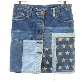 ヒステリックグラマー 日本製 パッチワーク ミニ丈 デニムスカート F HYSTERIC GLAMOUR KLNKYJEANS レディース 【中古】 【240404】 【PD】