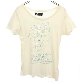 アンディーウォーホル 日本製 プリント 半袖 Tシャツ ベージュ系 Andy Warhol ロゴ レディース 【中古】 【230628】 メール便可