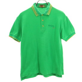 ケンゾーゴルフ 90s 日本製 オールド 半袖 ポロシャツ 1 グリーン KENZO GOLF 鹿の子 メンズ 【中古】 【240413】