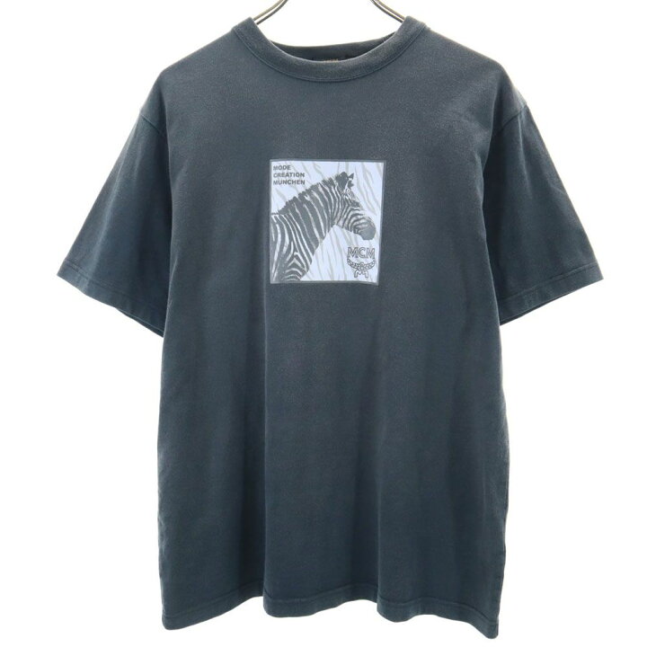 楽天市場】古着 MCM エムシーエム プリント 半袖 Tシャツ M グレー系 