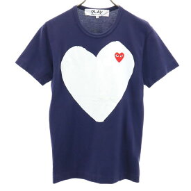 プレイコムデギャルソン 2016年 日本製 プリント 半袖 Tシャツ S ネイビー PLAY COMME des GARCONS メンズ 【中古】 【240414】 メール便可