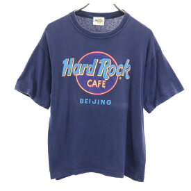 ハードロックカフェ プリント 半袖 Tシャツ M ネイビー系 HARD ROCK CAFE メンズ 【中古】 【240414】 メール便可