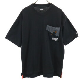 グラニフ プリント 半袖 Tシャツ L ブラック graniph ポケT メンズ 【中古】 【240415】 メール便可