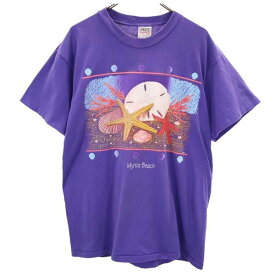 オニータ 90s オールド USA製 半袖 Tシャツ L42-44 パープル系 ONEITA ロゴ メンズ 【中古】 【230723】