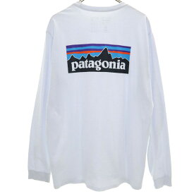 パタゴニア 21年製 アウトドア STY38518SP21 バックプリント 長袖 Tシャツ XL ブルーホワイト系 patagonia ロンT メンズ 【中古】 【240416】