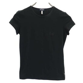 アルマーニジーンズ ロゴ 半袖 Tシャツ US4 ブラック系 ARMANI JEANS レディース 【中古】 【230519】 メール便可