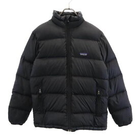 パタゴニア アウトドア 長袖 ダウンジャケット XL14 ブラック系 patagonia ロゴ キッズ 【中古】 【231024】