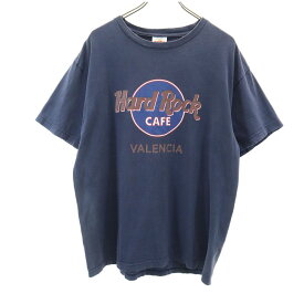 ハードロックカフェ USA製 プリント 半袖 Tシャツ XL ネイビー HARD ROCK CAFE メンズ 【中古】 【240417】 メール便可