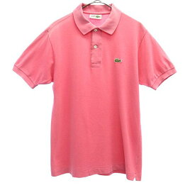 シュミーズ ラコステ 半袖 ポロシャツ ピンク CHEMISE LACOSTE 鹿の子地 メンズ 【中古】 【230725】