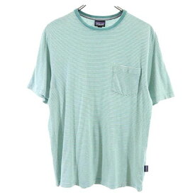 パタゴニア アウトドア ボーダー 半袖 Tシャツ XS グリーン系 patagonia 胸ポケット メンズ 【中古】 【230422】 メール便可