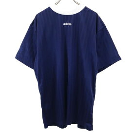 アディダス 90s USA製 オールド ストライプ 半袖 Tシャツ L ネイビー系 adidas メンズ 【中古】 【240418】 【PD】
