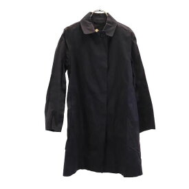 古着 A.P.C. アーペーセー ゴム引き 長袖 ラバーコーティング ステンカラーコート M ネイビー レディース 【中古】 【PD】