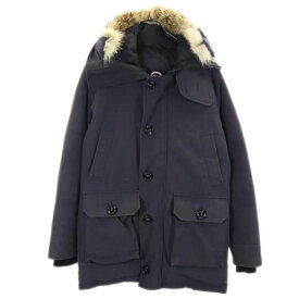 カナダグース 長袖 フード ダウンジャケット S ブラック系 CANADA GOOSE ロゴ メンズ 【中古】 【231115】