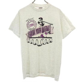 オニータ 90s オールド プリント 半袖 Tシャツ M グレー系 ONEITA メンズ 【中古】 【230725】 メール便可