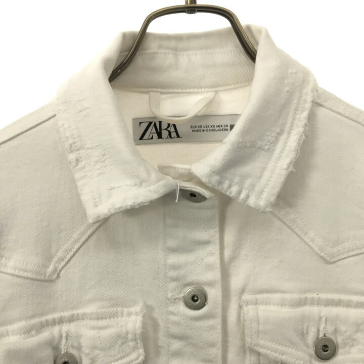 楽天市場】古着 ZARA ザラ ダメージ加工 デニムジャケット XS ホワイト 