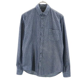 ザラマン ドット柄 長袖 シャツ S ネイビー ZARA MAN メンズ 【中古】 【240421】 メール便可