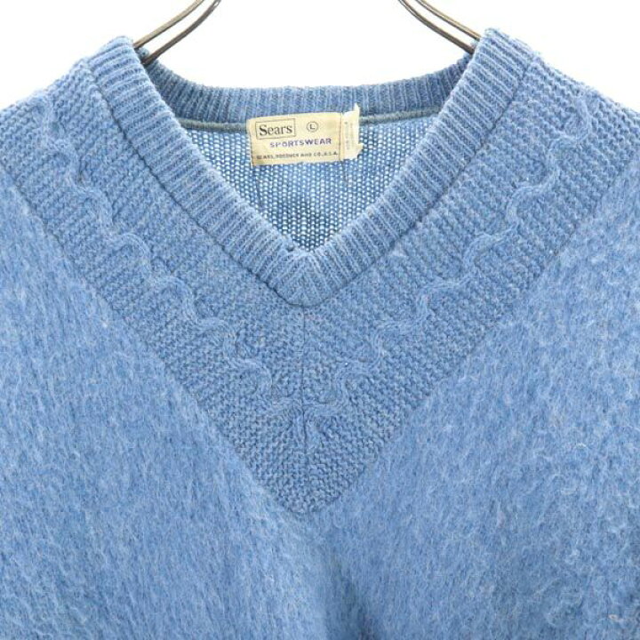 楽天市場】古着 シアーズ Sears 60s 70s モヘア 長袖 Vネック ニット L 