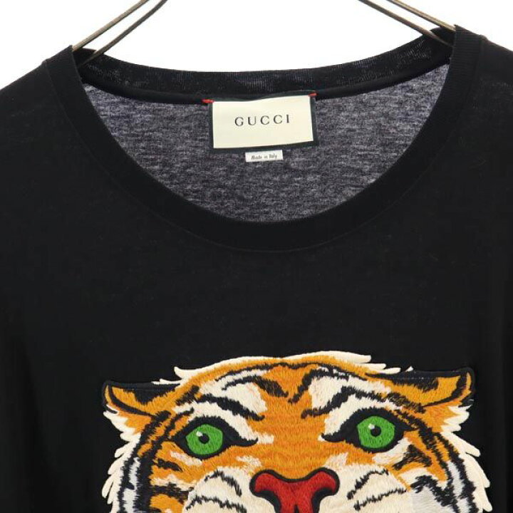 楽天市場】グッチ イタリア製 タイガー刺繍 長袖 Tシャツ XL ブラック 