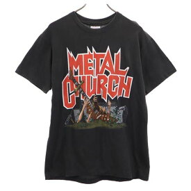 ヘインズ 90s オールド USA製 METAL CHURCH WORLD TOUR 1991-1992 半袖 Tシャツ L ブラック系 Hanes メタルチャーチ バンT メンズ 【中古】 【230629】 メール便可