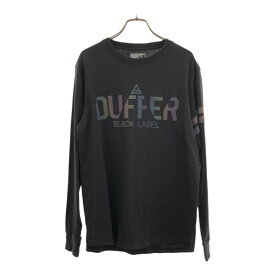 ザダファーオブセントジョージ ブラックレーベル BLACK LABEL ロゴプリント 長袖 Tシャツ M ブラック The DUFFER of ST.GEORGE ロンT ブラックレーベル BLACK LABEL メンズ 【中古】 【240406】 メール便可