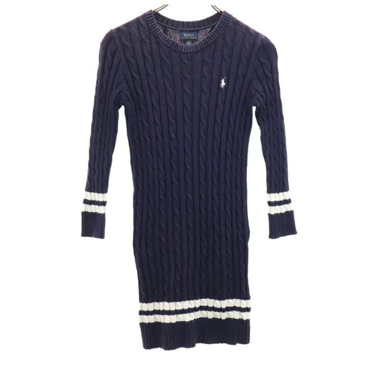 楽天市場】ポロラルフローレン ケーブル編み 長袖 ニット ワンピース M  
