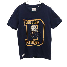 ザダファーオブセントジョージ プリント 半袖 Tシャツ S ネイビー The DUFFER of St.GEORGE クルーネック メンズ 【中古】 【230610】 メール便可