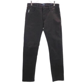 アルマーニジーンズ ストレート デニムパンツ w30 ブラウン系 ARMANI JEANS ロゴ メンズ 【中古】 【230203】