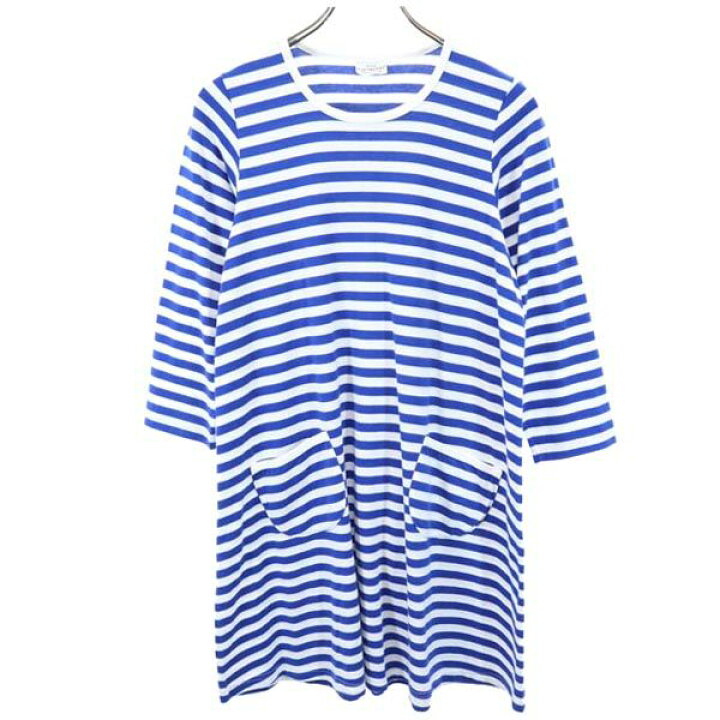 楽天市場】マリメッコ ボーダー 長袖 ワンピース 160 青×白 marimekko 