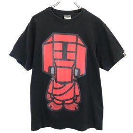 アベイシングエイプ 日本製 ロゴプリント 半袖 Tシャツ M 黒 A BATHING APE メンズ 【中古】 【230610】 メール便可