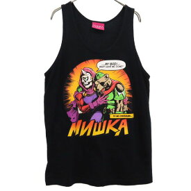 ミシカ ニューヨーク USA製 プリント タンクトップ medium ブラック Mishka nyc メンズ 【中古】 【230729】 メール便可