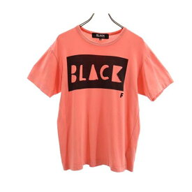 ブラックコムデギャルソン 2010年 日本製 ロゴプリント 半袖 Tシャツ M ピンク系 BLACK COMME des GARCONS メンズ 【中古】 【230520】 メール便可