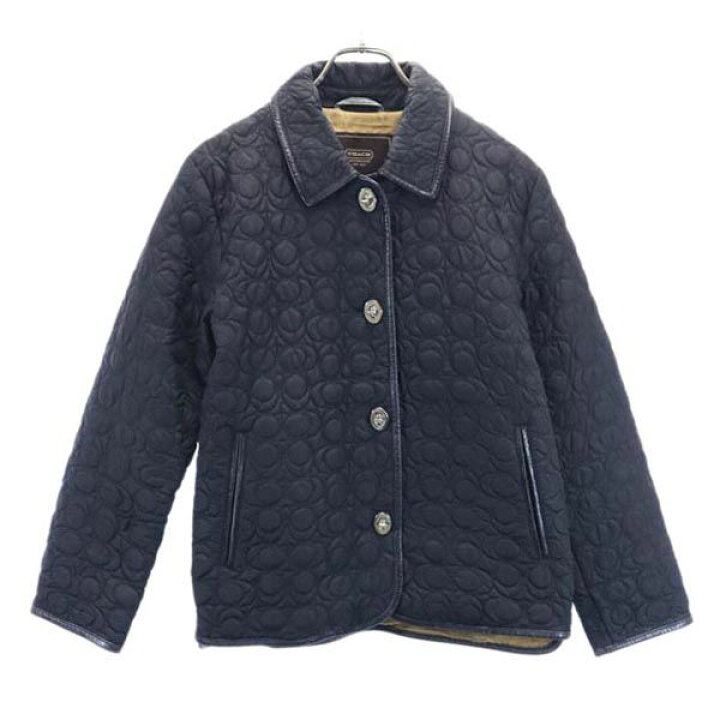 楽天市場】コーチ キルティングジャケット XS 黒 COACH レディース 
