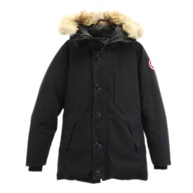 カナダグース ダウンジャケット S ブラック系 CANADA GOOSE ロゴ フード メンズ 【中古】 【231101】