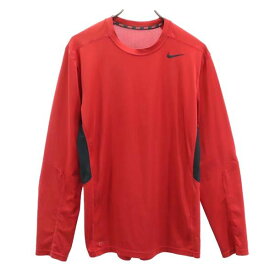 ナイキ スポーツ トレーニングウェア M レッド系 NIKE 長袖 Tシャツ メンズ 【中古】 【230428】