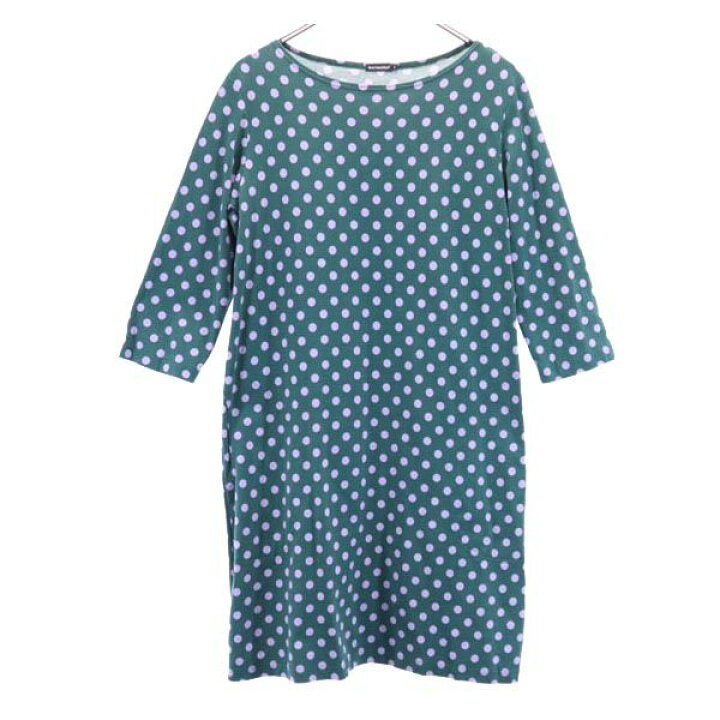楽天市場】マリメッコ ドット ワンピース M グリーン系 marimekko 七分 