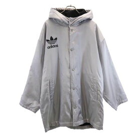 アディダス 80s 裏ボア ヴィンテージ ベンチコート L シルバー adidas デサント製 メンズ 【中古】 【231101】