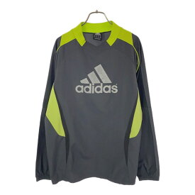 アディダス ロゴプリント トレーニング 長袖 ウェア M グレー×黄緑 adidas メンズ 【中古】 【240423】 メール便可