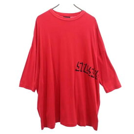 ステューシー 日本製 オーバーサイズ 半袖 Tシャツ S レッド系 STUSSY ロゴ メンズ 【中古】 【230303】
