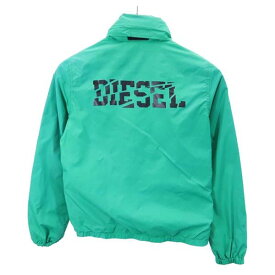 ディーゼル バックロゴプリント ナイロン ジップパーカー 10 グリーン系 DIESEL キッズ 【中古】 【230305】