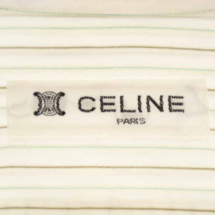 楽天市場】セリーヌ ストライプ 長袖 シャツ ホワイト系 CELINE ロゴ 