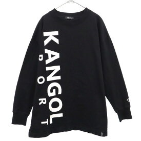 カンゴールスポーツ プリント 長袖 Tシャツ L ブラック系 KANGOL SPORT クルーネック レディース 【中古】 【230410】