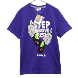 未使用 リーボッククラシック プリント 半袖 Tシャツ M パープル Reebok CLASSIC クルーネック メンズ 【中古】 【230413】 メール便可