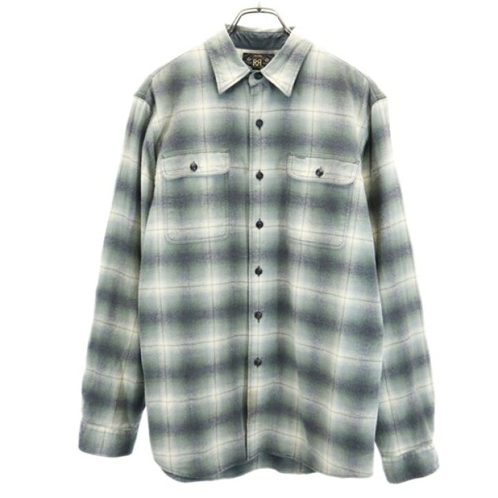 楽天市場】RRL オンブレチェック 長袖 シャツ M グレー系 ダブルアール 