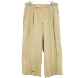 ジュンヤワタナベ 2007年 コムデギャルソン リネン100％ ワイド パンツ SS 茶系 JUNYA WATANABE COMME des GARCONS メンズ 【中古】 【230502】