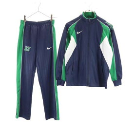 ナイキ ジャージ 上下 セットアップ M140-150 ネイビー系 NIKE スポーツ ロゴ キッズ 【中古】 【231104】